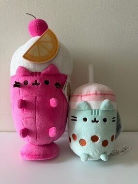 Pusheen Plush Duo | Fruit Parfait Plush + Boba Tea Plush